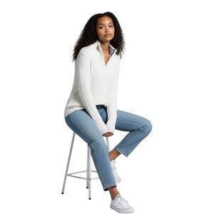 Polo Jeans Co Ralph Lauren Ribbed Cotton FlagSweater Half Zip Prep Y2K Coastal L